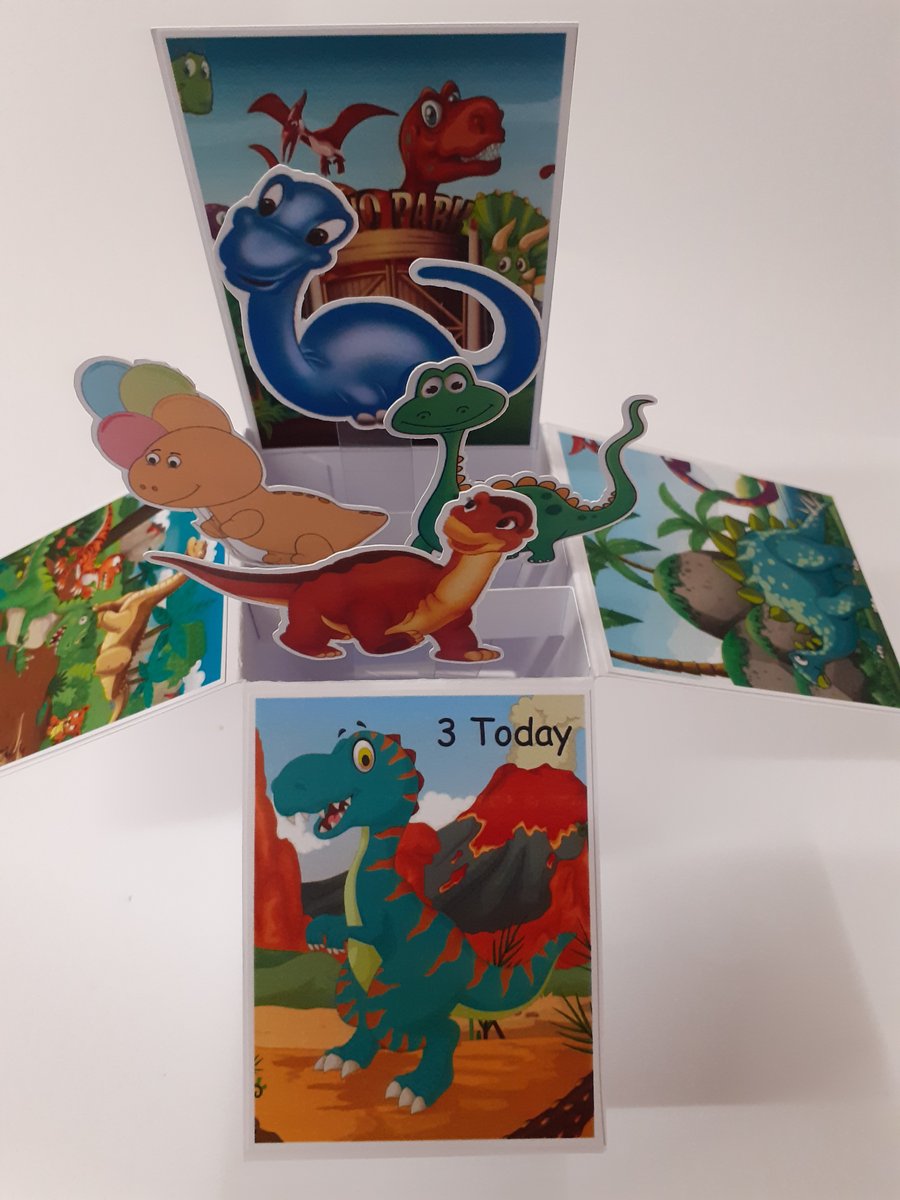 Boys 3rd Birthday Card with Dinosaurs