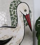 Stork ornament, hand painted wooden bird statue, bird decoration. - Image 4