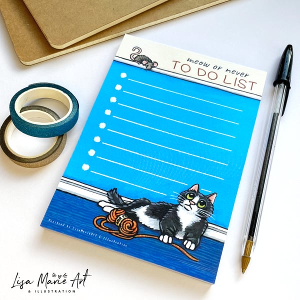 A6 Cat Meow or Never To-Do List Notepad