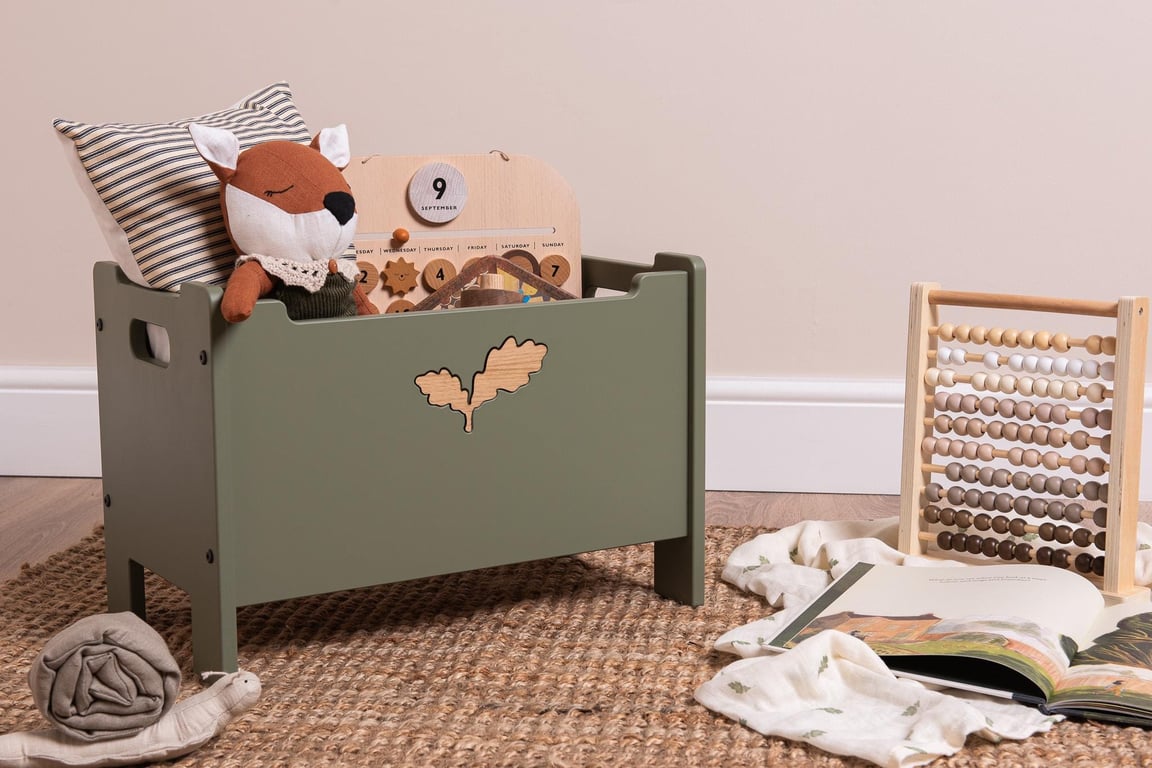 The Nestie Toy Rotation Toy Box - Woodland Sage. Toybox