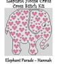 Elephant Parade Cross Stitch Kit Hannah Size Approx 7" x 7"  14 Count Aida