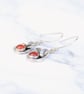 Botanical Carnelian Earrings, Sterling Silver Leaf Earrings, Silver Drop Earring - Image 4