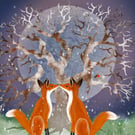 The Winter Moon of Love - Giclee Fox Print