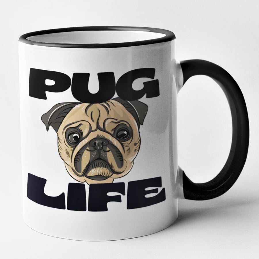 Pug Life Mug - Cute Pug Dog Coffee Cup Novelty Pet Owner Birthday Christmas Offi
