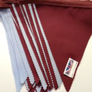 Aston Villa, Burgundy and pale Blue fabric bunting - 10 mtrs 