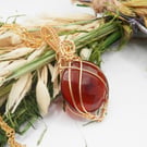 Faceted Carnelian Gold Vermeil Necklace