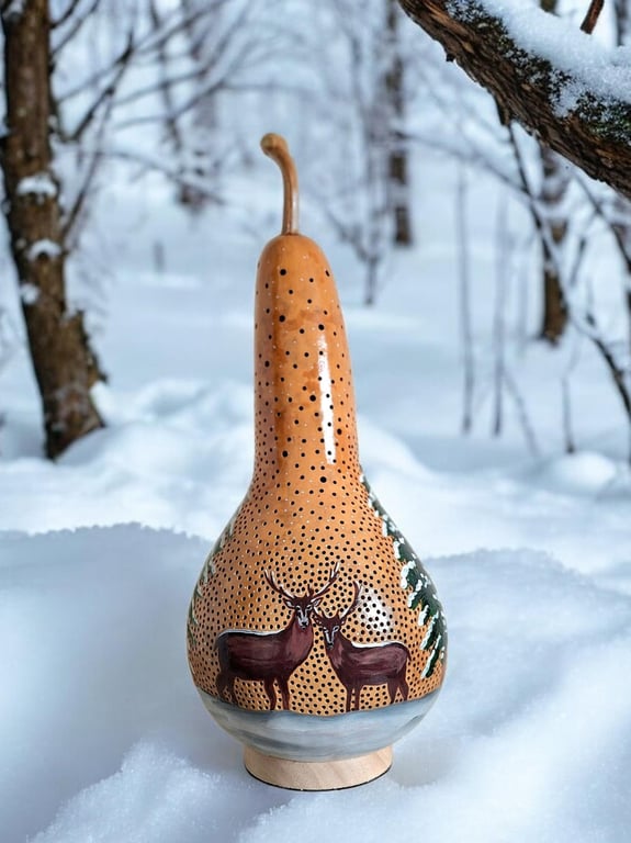 Winter Woodland Gourd Lamp