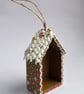 Christmas Decor Gingerbread Style Hand Painted Wooden House Tree - READY TO SHIP