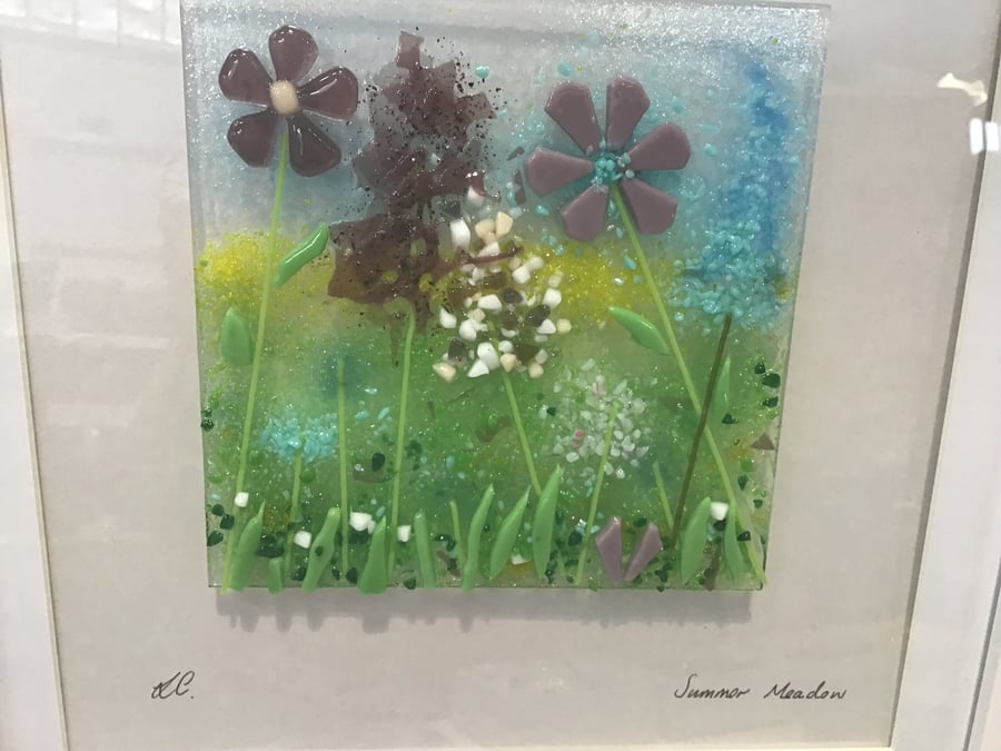 Fused glass flower picture 