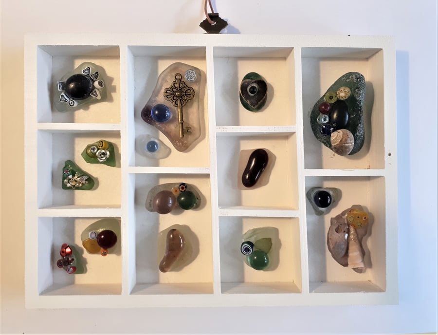 Fragments of Other People's Lives - Sea Glass Hanging Curiostiy Box