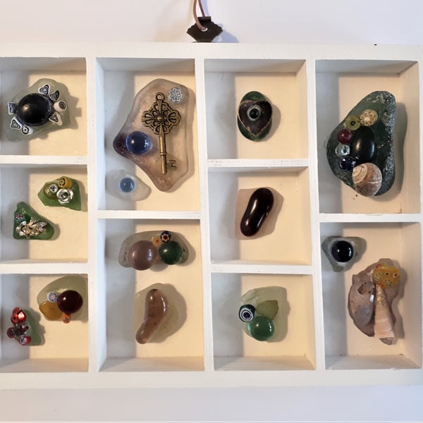 Fragments of Other People's Lives - Sea Glass Hanging Curiostiy Box