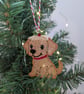 Embroidered hanging Labrador Christmas decorations, machine embroidery - Image 2