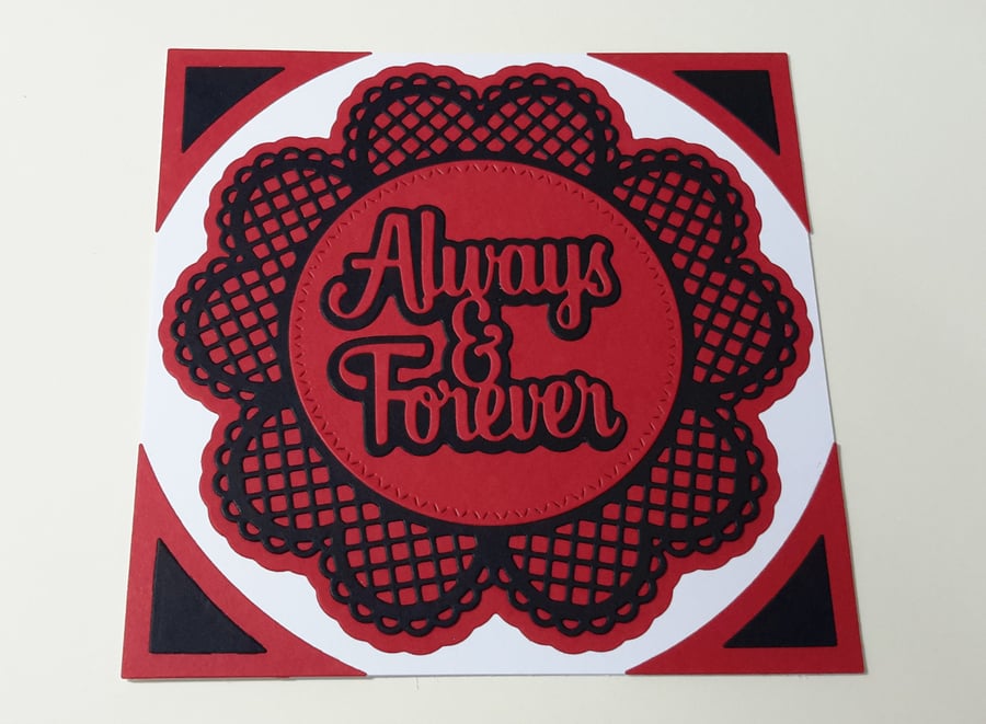 Always and Forever Greeting Card - Red and Black