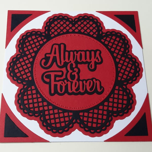 Always and Forever Greeting Card - Red and Black