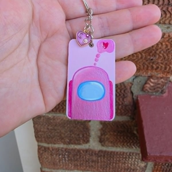 Handmade Pink Character Keyring