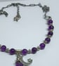 Amethyst Moon Star Necklace Purple Gemstone Celestial Gift for Her UK Handmade - Image 5