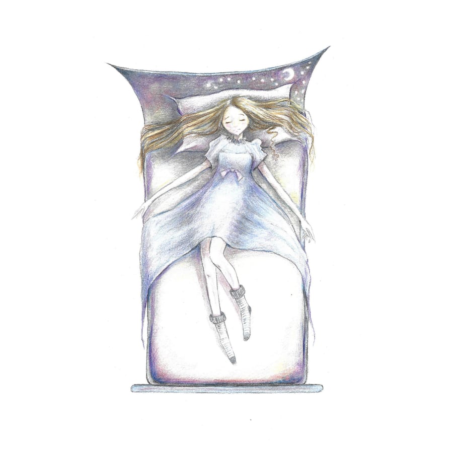 Sleeping Beauty greeting card, gothic art, birthday, occasion, blank card,