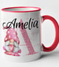 Personalised FEMALE Pink Gonk initial and name Mug - personalised Valentines Mug - Image 4