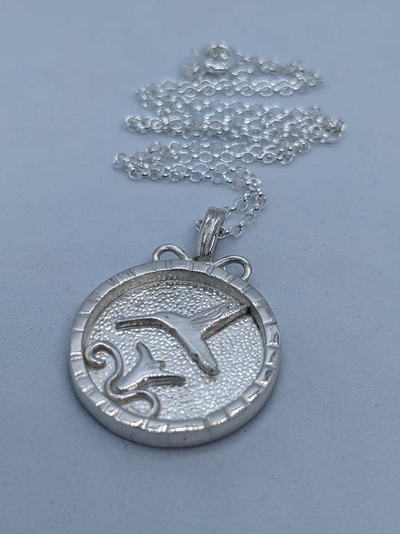 Sterling silver hummingbird necklace, Bird Jewellery, Gift for nature lover 