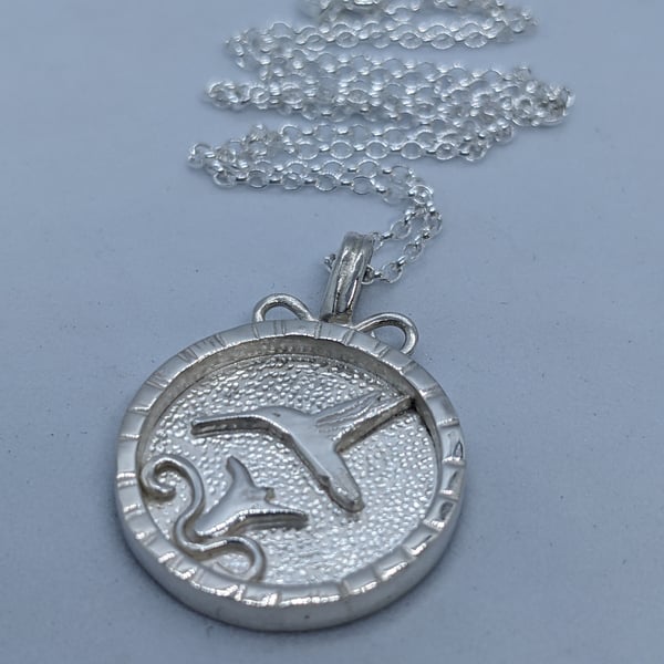 Sterling silver hummingbird necklace, Bird Jewellery, Gift for nature lover 