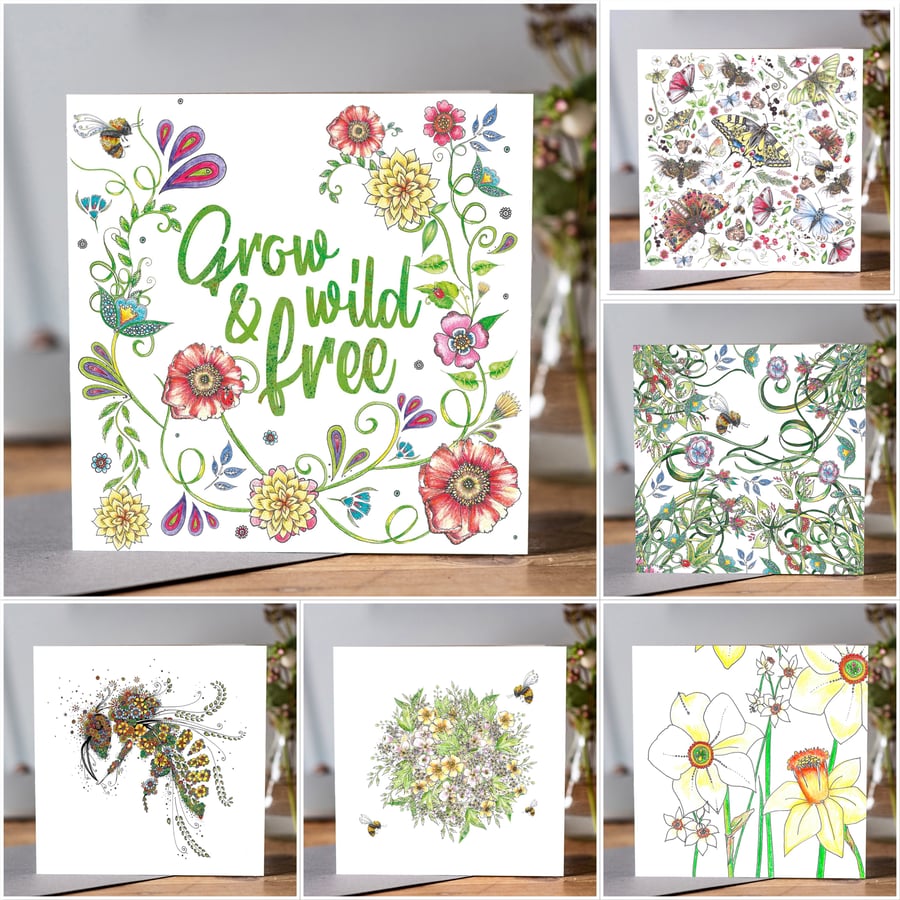 Beautiful Spring bundle of 6 greeting cards 