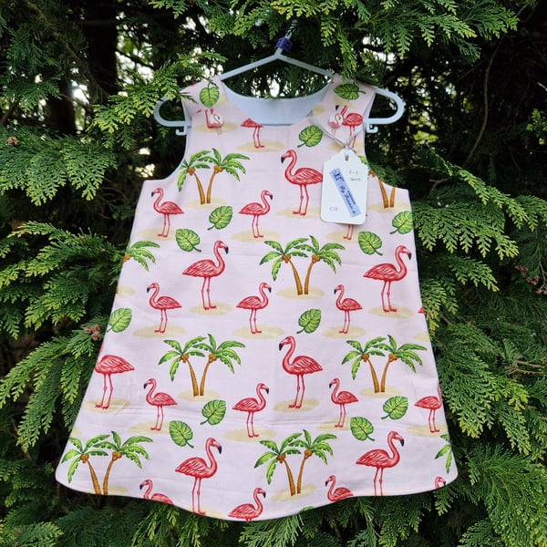 Age: 2-3yr Flamingo and Palm Tree dress. 