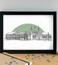 Madrid Landmarks Skyline Art Print - Image 1