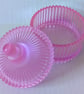 Small Fluted Pink Coloured Resin Jar - Image 2