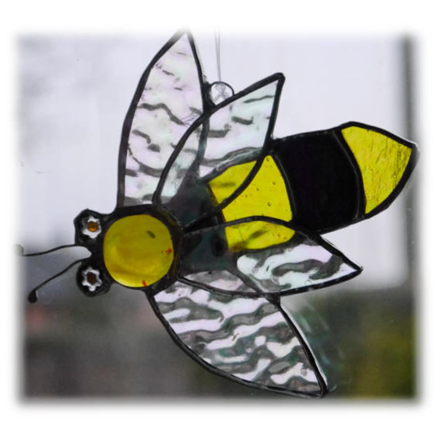Bee Suncatcher Stained Glass Handmade Bumble