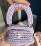 Lilac Box Bag - Crochet Handbag with Lining - Handmade in Hebburn