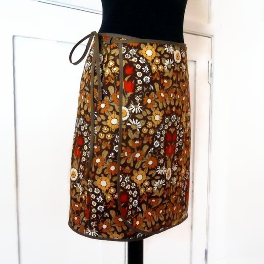 Vintage Fabric Wrap Skirt