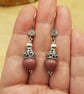 Rhodonite cone earrings. Bali silver. Reiki jewelry. Taurus jewelry - Image 2