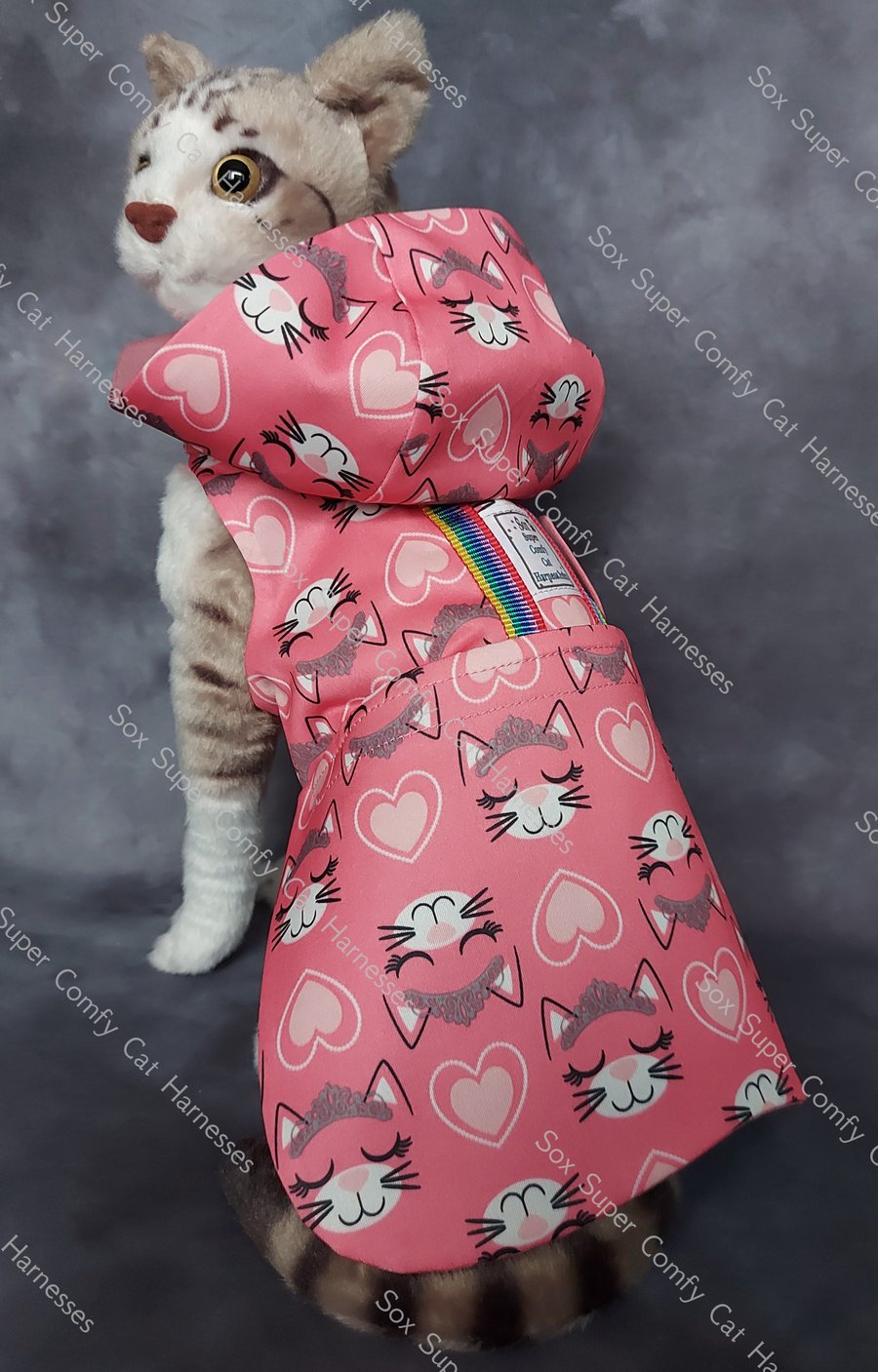 Sox Super Comfy All Seasons Adaptable Cat Harness, Cat Jacket in a Pink Princess