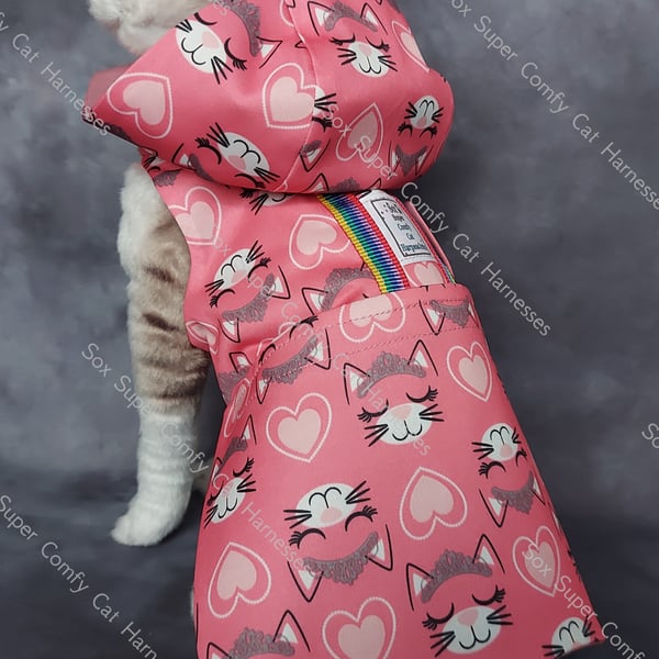 Sox Super Comfy All Seasons Adaptable Cat Harness, Cat Jacket in a Pink Princess