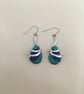 Wave Drop Earrings in Peacock Colours - Image 5