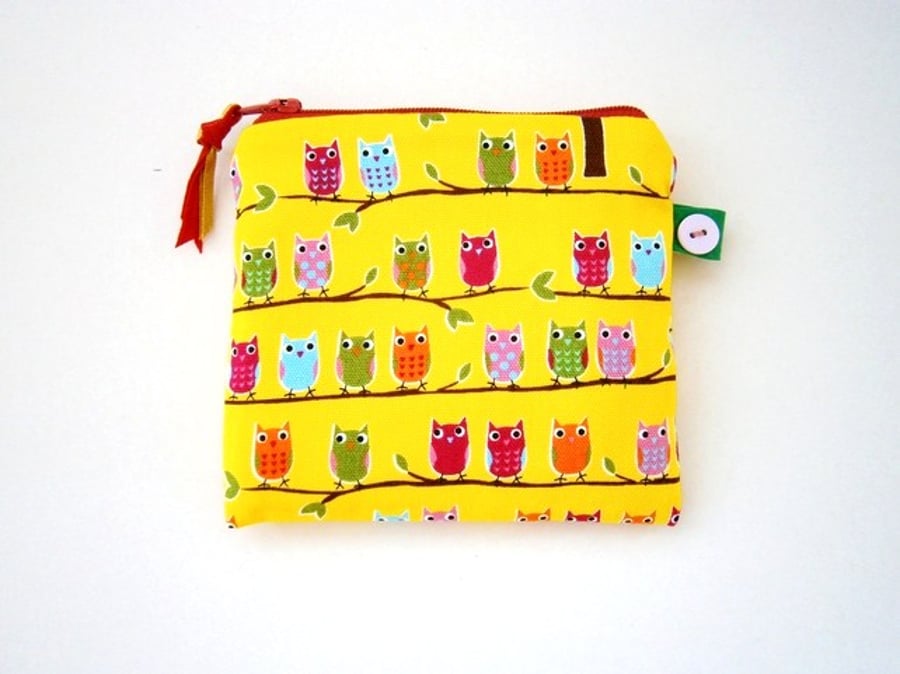 Little Yellow  Owls Purse