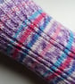 Hand-cranked Knitted Ribbed Wool Socks Size 4 to 5 - Image 3