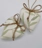 Pair heart shape decorations Laura Ashley green willow leaf  - Image 1