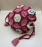 Unusual Craft Bag. Hexagons and Circles Design, Circular Handcrafted Work-bag - Image 6