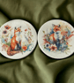 Fox Ceramic Coasters with Decoupaged Designs, Set of 2 - Image 1