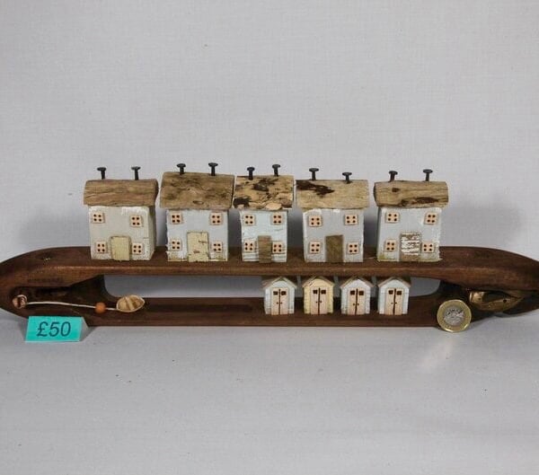 Handmade Original Driftwood House Sculpture