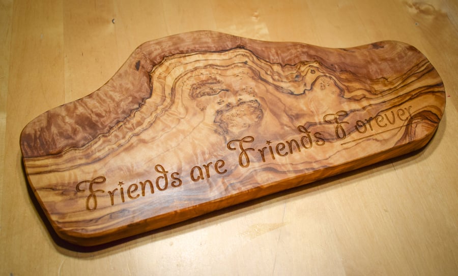 Small Solid Olive Wood Board - Personalised and Engraved to Order