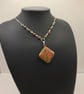 Unakite Pendant Gemstone Beaded Necklace, Square Shaped Stone - Image 4
