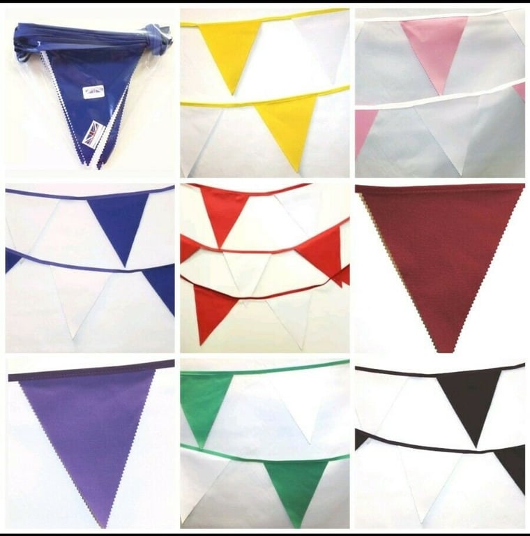 Wedding Fabric Bunting: 10 mtr. All colours available