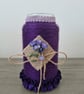 Dark Purple Yarn Wrapped Vase With Flower Detail 