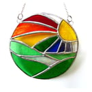 New Day Stained Glass Suncatcher Handmade Rainbow Ring 061