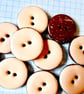 10 Pink Coconut Shell, Enamelled Buttons - Image 1