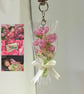 Handmade ghibli chihiro beaded flower bouquet keychain
