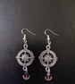 Silver nautical compass and anchor charm dangle earrings  - Image 5