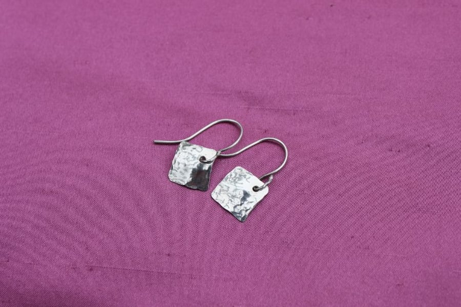 Hammered Silver Earrings